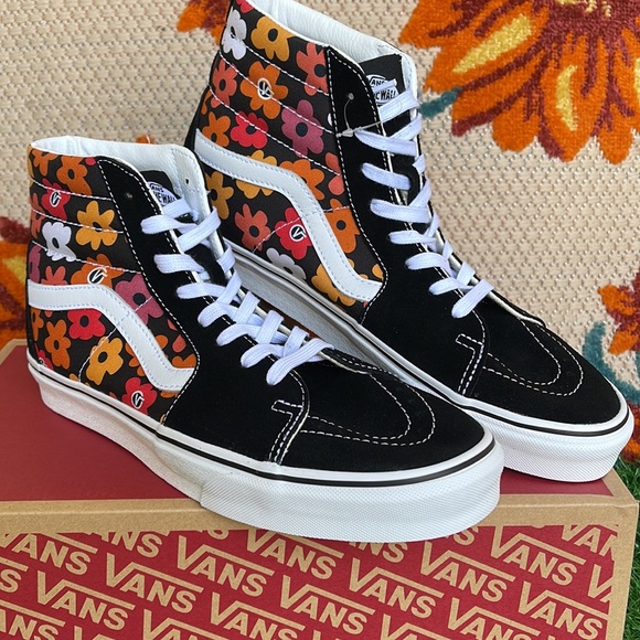 Vans Men’s Sk8-Hi Flower Black/Multi  sneakers - Picture 5 of 16